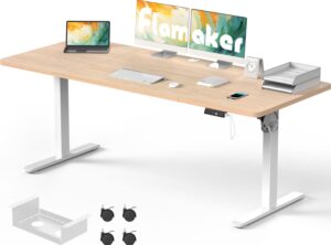 Flamaker Large Standing Desk 200x80cm with USB Charging Port
