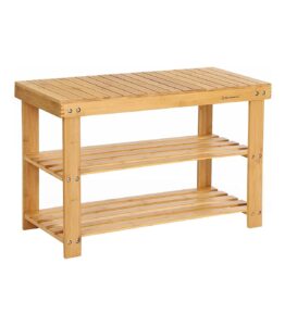 SONGMICS 3-Tier Bamboo Shoe Bench