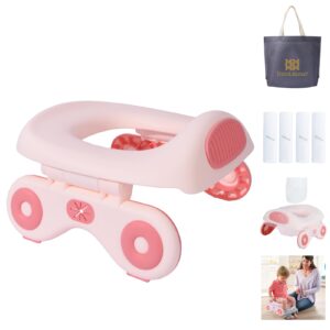 Bebamour Travel Potty for Toddlers Foldable Toilet Seat for Kids Portable Potty Training Car Potty with 32PCS Potty Liners