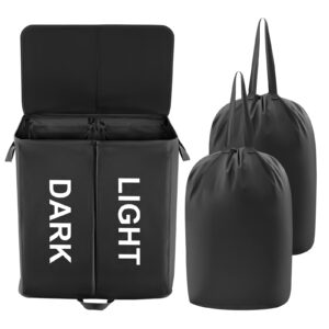 Lifewit 136L Double Laundry Hamper with Lid and Removable Laundry Bags