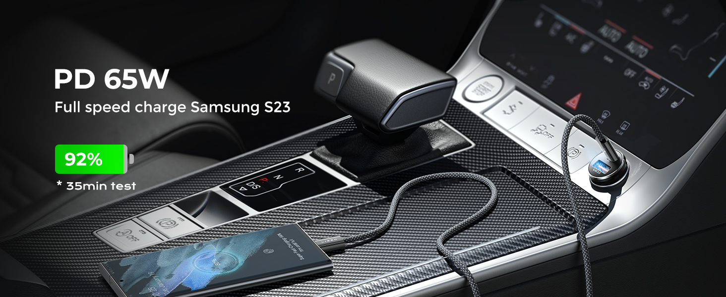 USB C Car Charger Adapter Fast Charge Cigarette Lighter USB Charger Fast Charging