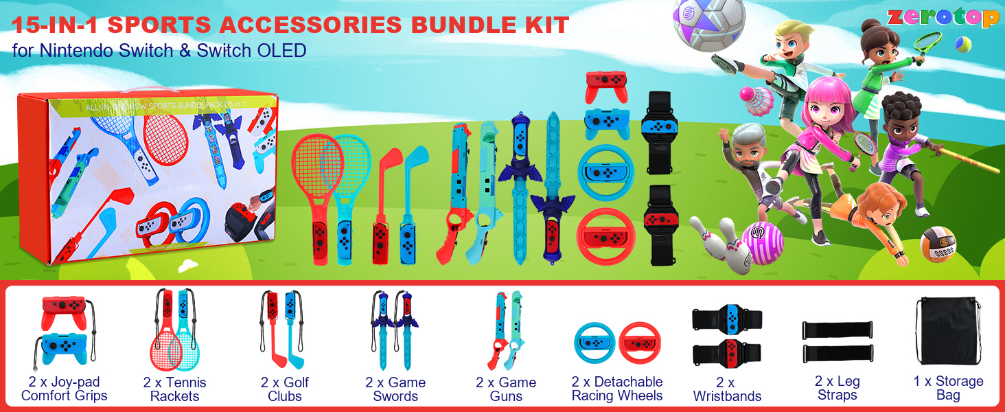 15 in 1 Switch Sports Accessories Bundle
