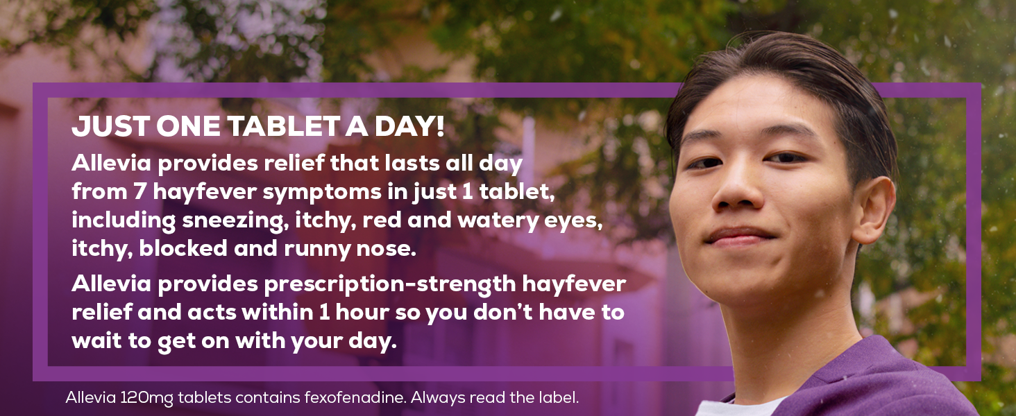 Allevia 120mg tablets contains fexofenadine. Always read the label.