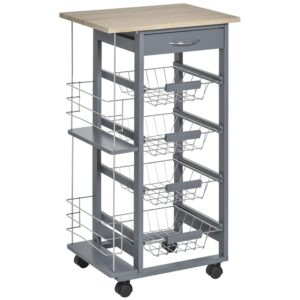 HOMCOM Rolling Kitchen Cart
