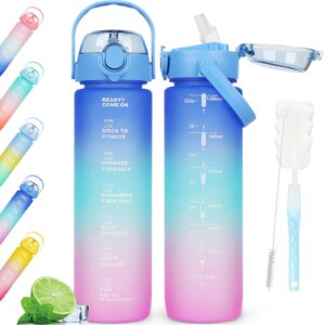 AOPREL 1L Water Bottles BPA Free Sports Drinking Bottle with Straw