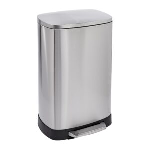 Amazon Basics Rectangular Soft-Close Rubbish Bin with High Base