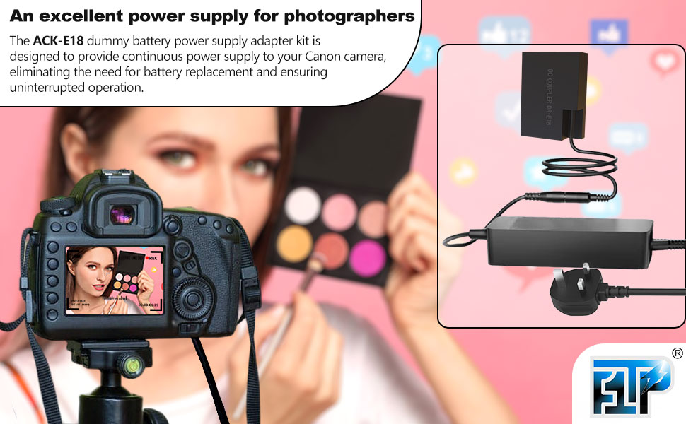 ACK-E18 AC power adapter kit compatible for Canon DR-E18 DC coupler kit (for LP-E17 replacement)