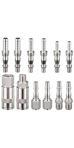 10 Pcs Air Line Hose Euro Connectors, Airline Hose Compressor Fittings