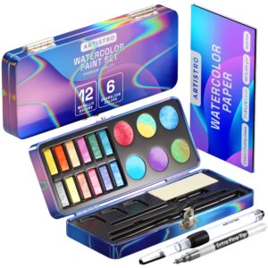 ARTISTRO Metallic Watercolor Paints Set of 18