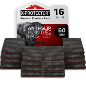 FURNITURE PADS X-PROTECTOR - NON SLIP PADS - PREMIUM 16 pcs 50mm - Floor Protector Pads - Rubber Feet for Furniture Feet - Ideal Floor Protectors for Keep Furniture in Place.