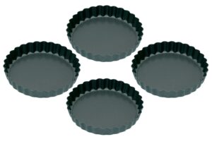 KitchenCraft Mini Tart Tins / Quiche Dishes with Non Stick Coating and Loose Bases