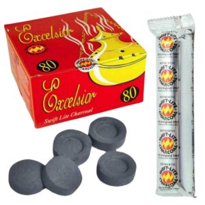 Glamified Shisha Hookah Charcoal Intense Shish Bahkoor Instant Light Premium Quick Lighting (1 Box (80 Dishes))