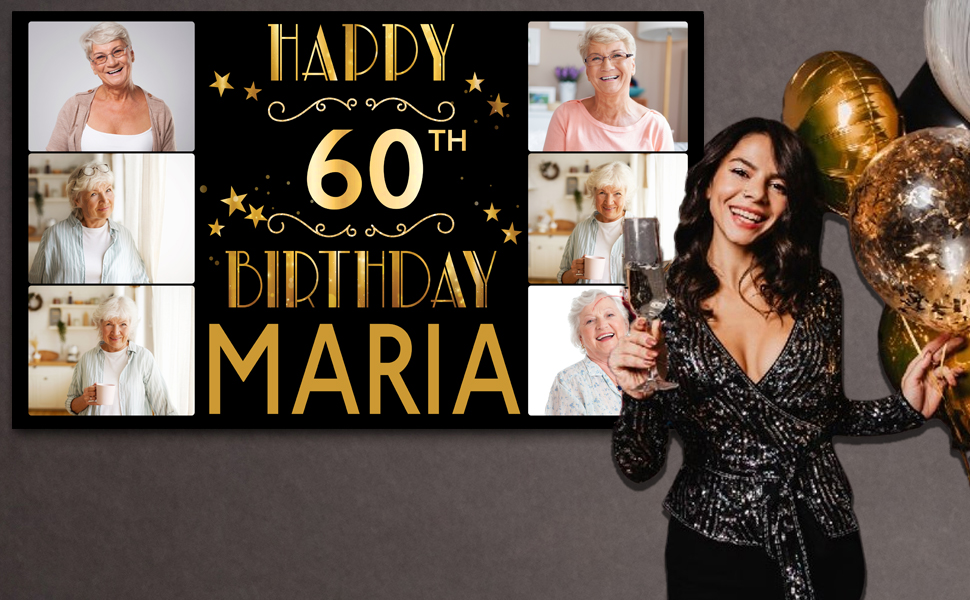 silver birthday banner
