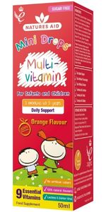 natures aid mini drops multivitamin for babies, multivitamin for children, multivitamin drops