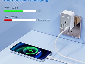 UK to European Schuko Travel Plug Adapter