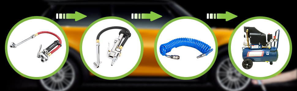 10 Pcs Air Line Hose Euro Connectors, Airline Hose Compressor Fittings 1/4