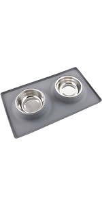 Dog Bowls with Mat
