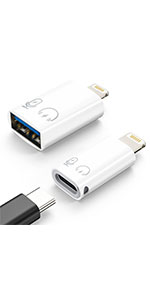 MoKo Lightning Female To USB C Male Adapter 4 Pack Lightning To USB C