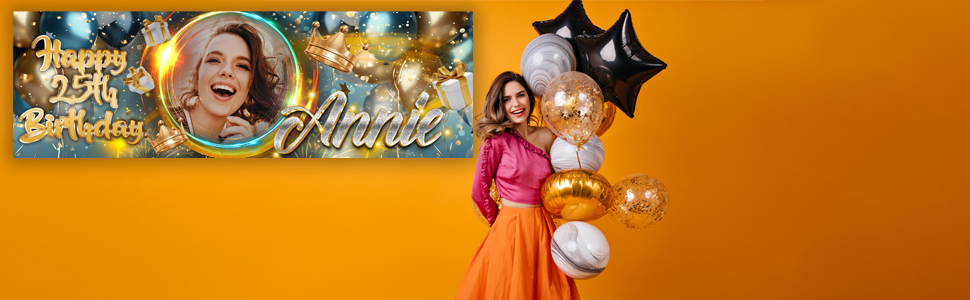 crown birthday banner
