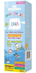 natures aid mini drops dha omega 3 for children, dha omega 3 for babies, dha drops