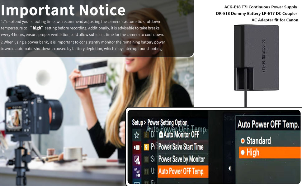 DR-E18 Dummy Battery Kit for Canon EOS 750D, 