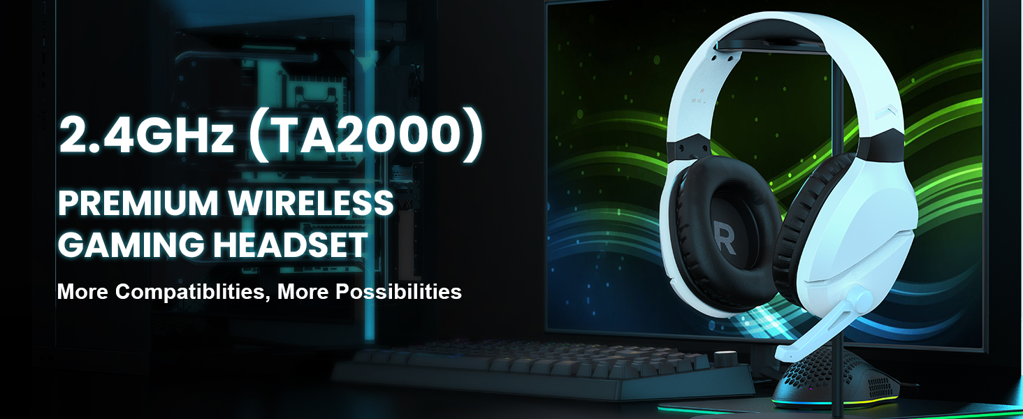 2.4GHz Premium wireless gaming headset