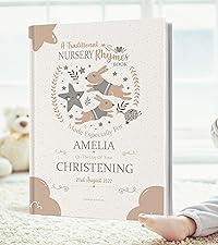 personalised christening gift book of nursery rhymes for boys or girls unisex baby present