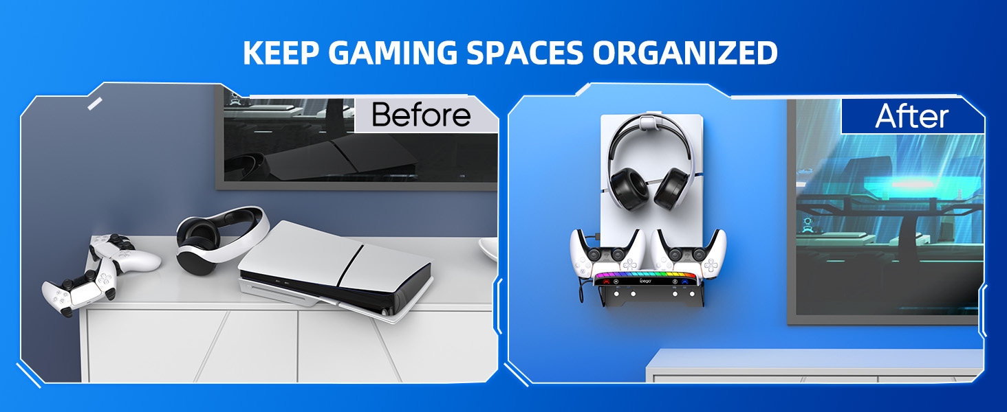 RGB Wall Mount for PS5 Slim 6