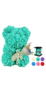 Light Blue Rose Bear