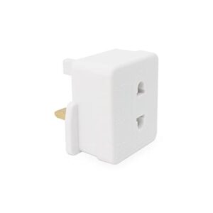 UK Electric Shaver Toothbrush Adaptor Plug - 2 Pin Plug To 3 Pin Plug Socket Converter Plug - Heavy Duty Razor Shaver Plug - Bathroom Shaver Plug Adaptor UK (WHITE 1 PACK)