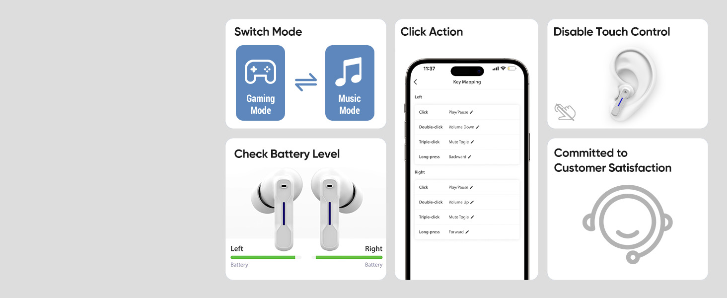 wireless earbuds for pc with usb dongle computer headphones touch control gaming pc