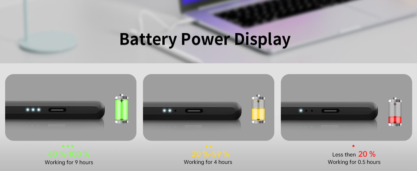 power display for ipad pen