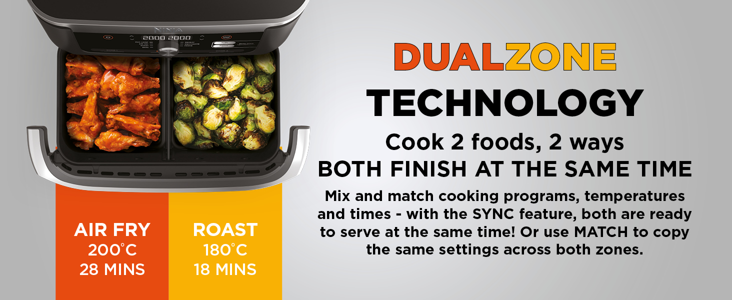 Ninja Foodi FlexDrawer Air Fryer, Dual Zone with Removable Keystone 4