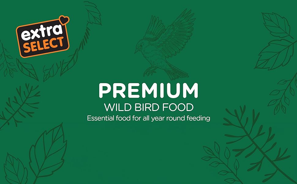 Linework bird representing the premium seed mix wild bird food for garden wildlife. 