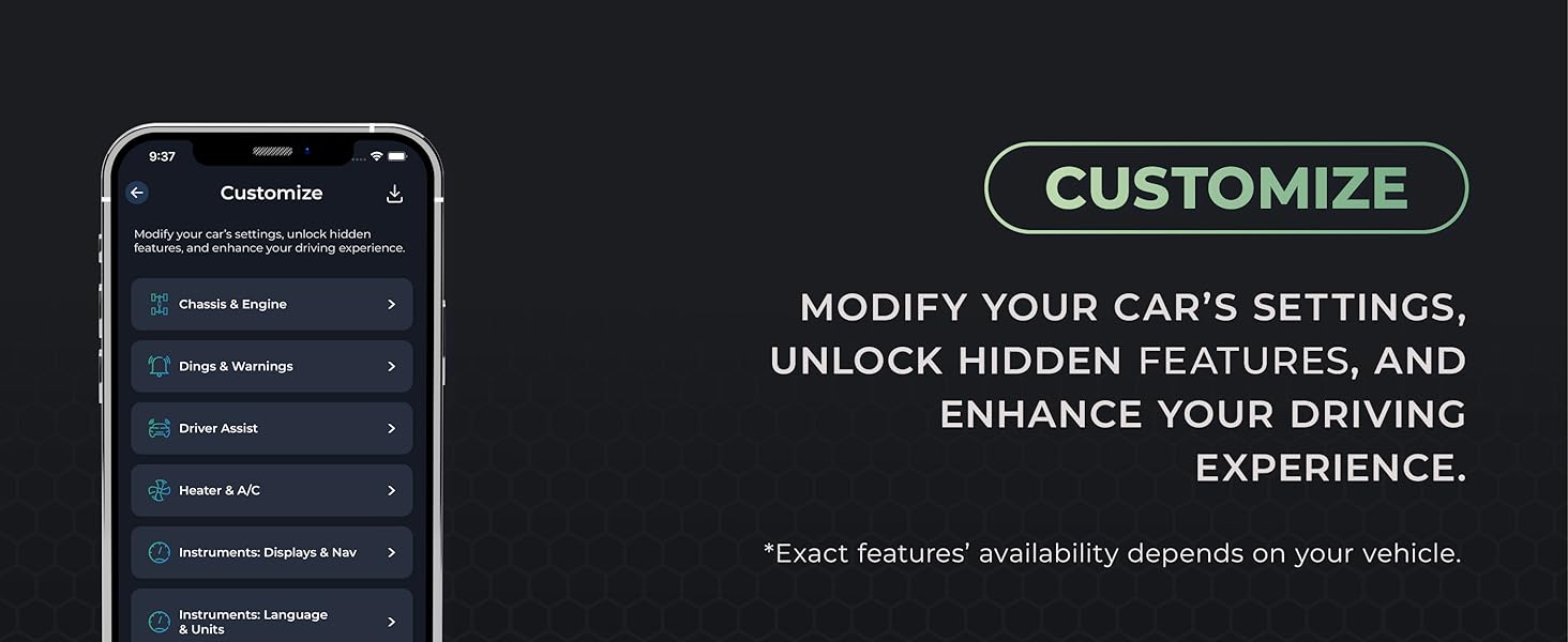 coming-home lights, needle sweep, instrument cluster, windows settings, mirrors settings, a/c system