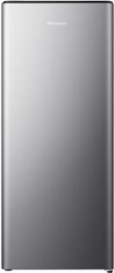 Hisense RR220D4BDE 52cm Freestanding Retro Fridge - 165-litre capacity - Auto Defrost - Wine Rack - Silver - E Rated