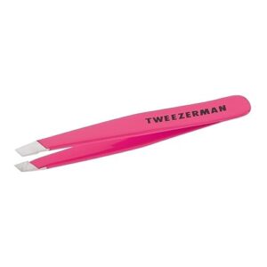 Tweezerman Neon Pink Stainless Steel Mini Slant Tweeze