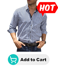 mens dress shirt Long sleeve plaid shirts