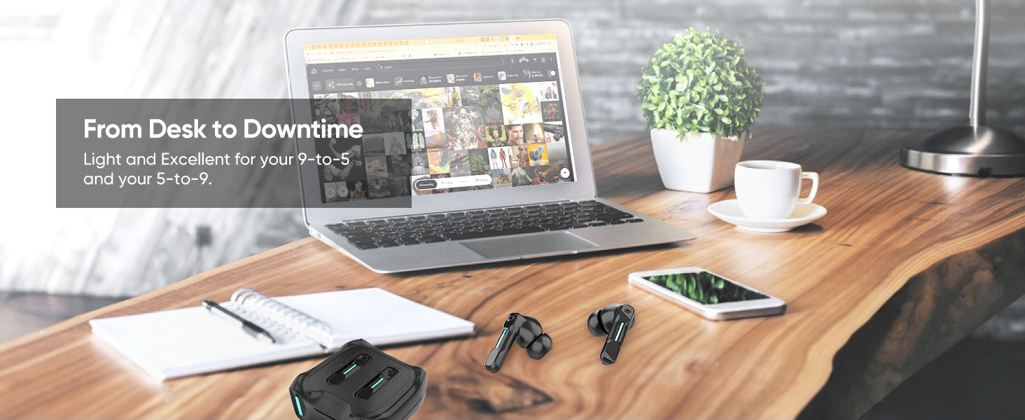 pc headphones bluetooth wireless earbuds for pc gaming music work