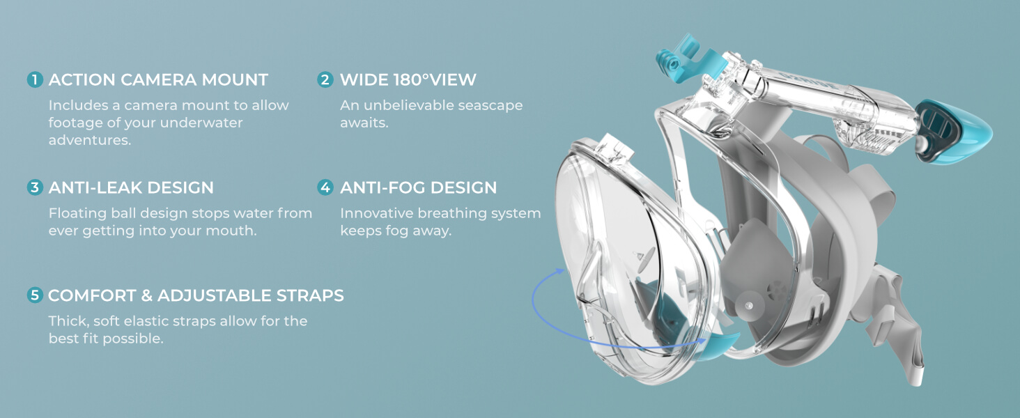 full face snorkel masks banner 6 pc