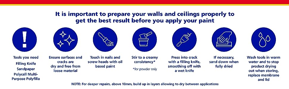 polycell polyfilla multi purpose filler preparation for painting application