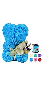 Blue rose bear