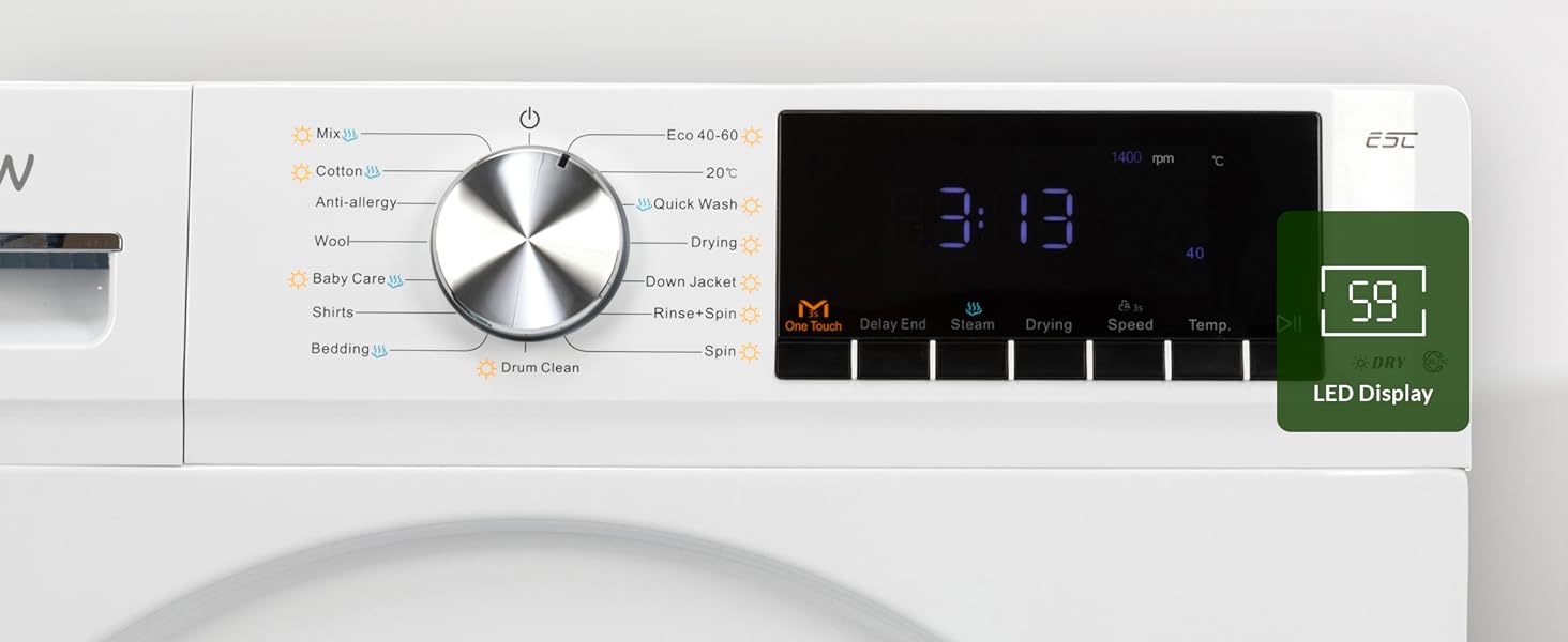 Willow WWD8514WH Washer with Dryer with LED display screen
