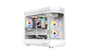 iONZ KZ-T22 Full ATX PC Gaming Case with Curved Panoramic Tempered Glass Dual Chamber