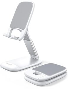 Lamicall Adjustable Phone Stand for Desk - Foldable Phone Holder Cradle Dock for iPhone 15 14 Pro Max Plus