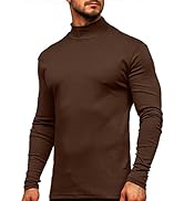 Sprifloral Men's Long Sleeve Turtleneck T-Shirt Slim Fit Lightweight Pullover Top Thermal Warm Un...