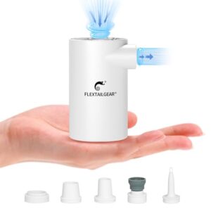 FLEXTAILGEAR EVO Electric Air Pump with 3800mAh Rechargeable Battery Powered Portable Mini Air Mattress Pump 4.5 KPa High Pressure for Boat