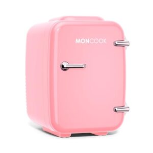 MONCOOK Mini Fridge For Bedrooms - Portable & Quiet Mini Fridges For Skin Care