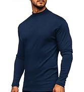 Sprifloral Men's Long Sleeve Turtleneck T-Shirt Slim Fit Lightweight Pullover Top Thermal Warm Un...