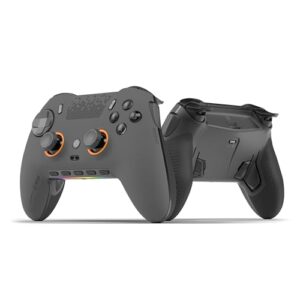 SCUF ENVISION PRO Wireless PC Only Gaming Controller - Five Remappable G-Keys - Remappable Back Paddles - Instant Triggers - iCUE Compatible - Steel Grey